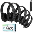 thumbnail image 1 of Auriculares para el aula, paquete de 25 a granel, con micrófono, cómodos auriculares giratorios para estudiantes para biblioteca, escuela, avión, niños, para aprendizaje en línea y viajes, sonido esté, 1 of 5