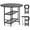 Black, variant on Furnibear Folding Round Dining Table with Lockable Wheels and 2 Storage Shelves and Sturdy Metal Frame for Small Spaces, Black