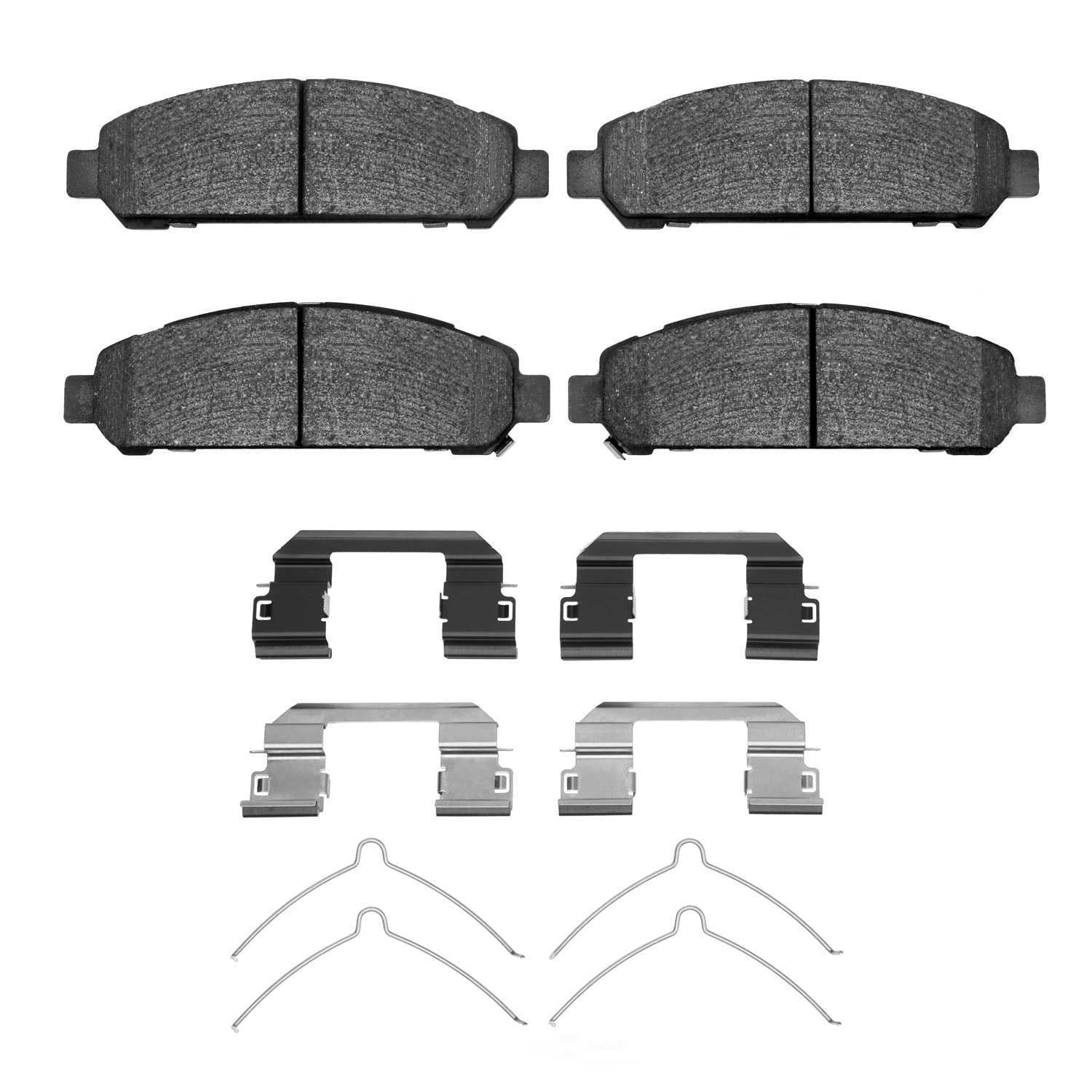 Dynamic Friction Company 1551-1401-01 DFC 5000 Advanced Brake Pads - Low Metallic and Hardware Kit