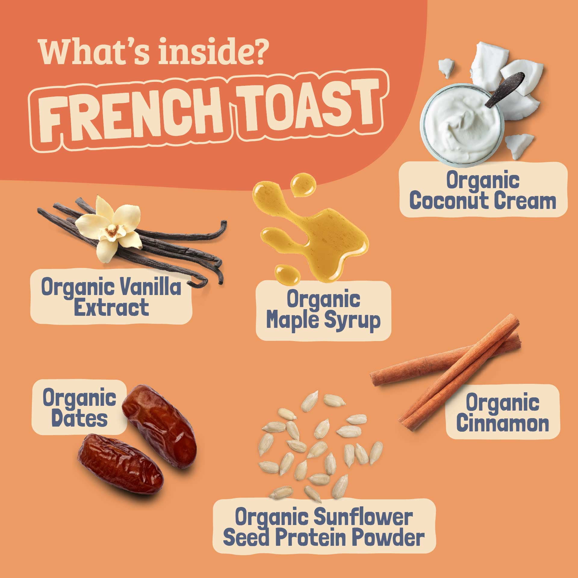 Skout Organic French Toast Kids Snack Bars (18 Pack) | Organic Kids Snack Bars | Plant-Based Nutrition | Vegan | Gluten, Dairy, Grain, Peanut, & Seed Oil Free
