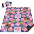 thumbnail image 1 of Geometry Picnic Blankets Waterproof Foldable Picnic Blanket 80"x 80" Picnic Mat 3-Layer Thicking Outdoor Picnic Blanket Sandproof Lightweight Beach Picnic Blanket with Strap Machine Washable, 1 of 5