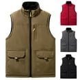 thumbnail image 2 of ZCFZJW Fashion Men's Reversible Travel Vest Casual Full Zip up Sherpa Fleece Winter Thick Warm Sleeveless Work Wear Gilet for Fishing and Hunting with Pockets Gray XXL, 2 of 5