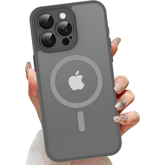 for iPhone 15 Pro MagSafe Case with Camera Lens Protector,Full Protection Clear Magnetic Case Compatible with MagSafe Elegant Anti-Scratch Case Cover for iPhone 15 Pro Gold