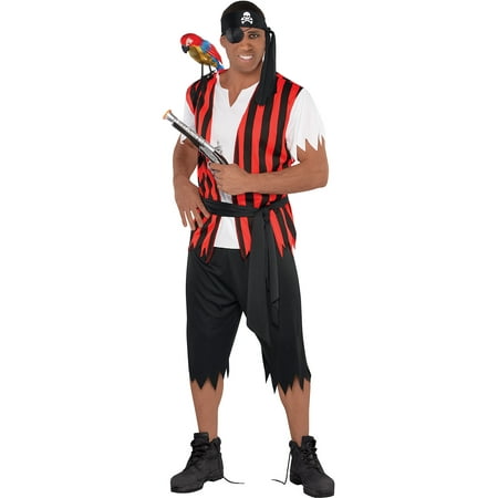 AMSCAN Ahoy Matey Pirate Halloween Costume for Men, Standard, with Included Accessories