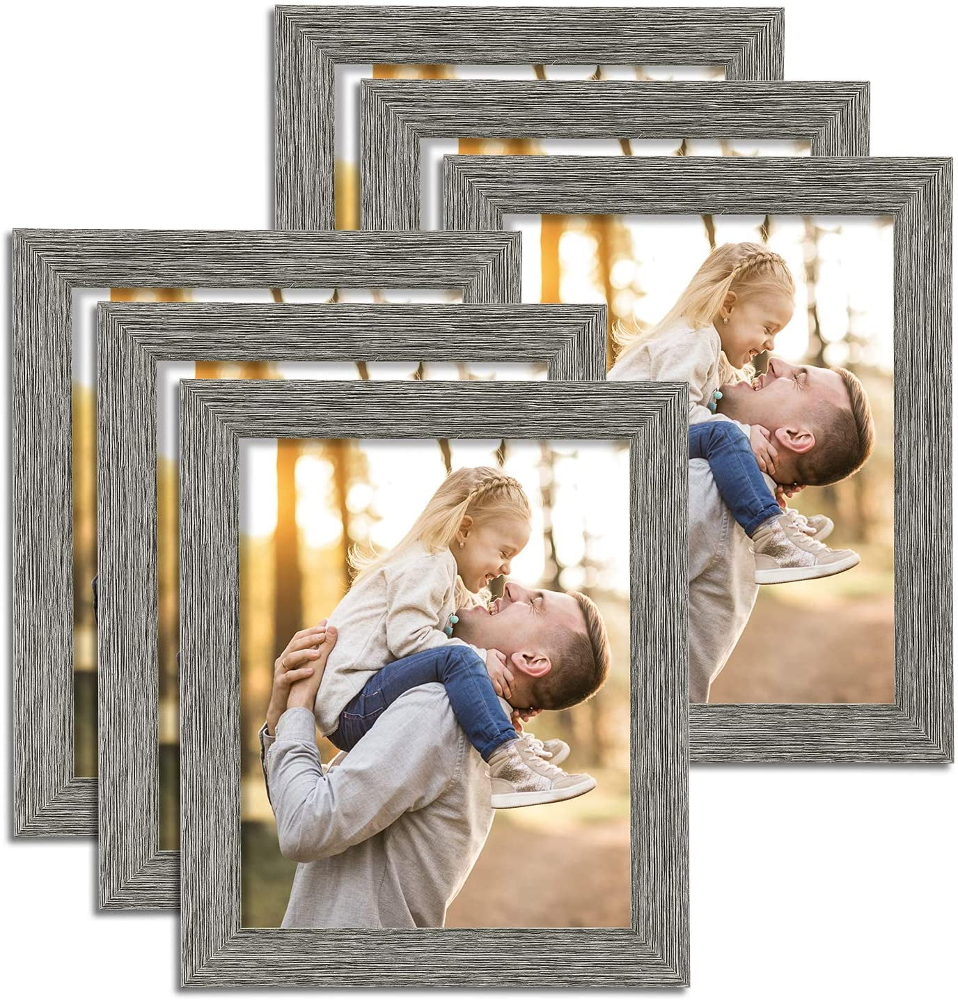 3-Pack Silver Square MDF Photo Frame 