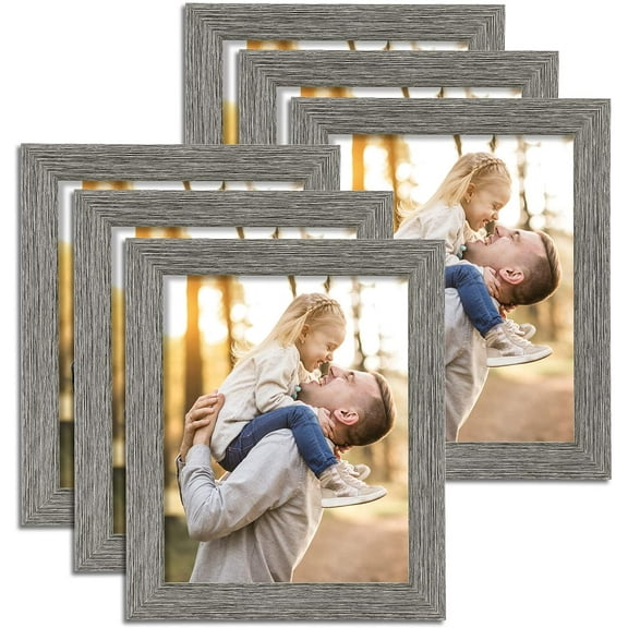 Pretigo 8"x10" 6 Pack Rustic Photo Frame Picture Frame Distressed Wood Pattern