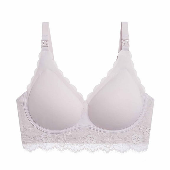 Darzheoy Wire-Free Bra for Women Sexy Ultra-thin Lace Bra Without Steel Ring Breast Upward Opening Feeding Bra Womens Bras 90D-90F/95A-95F