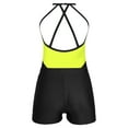 thumbnail image 4 of ZDHoor Kids Girls Sleeveless Patchwork Printed Leotard with Bike Shorts for Dance Gymnastics Training Yellow-C 7-8, 4 of 7