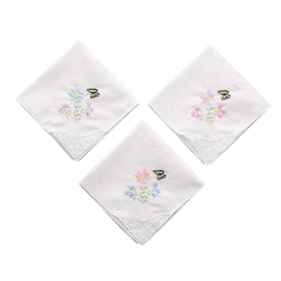 Yauxim Handkerchief 28cm Colorful White Lace Embroidered Handkerchief Square Towel Cotton Soft Embroidered Ladies Handkerchief for Party