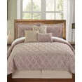 thumbnail image 2 of Home Soft Things 7 Piece Ogee Faux Fur Embroidery Bedspread Set - Taupe - King (102" x 90"), 2 of 5