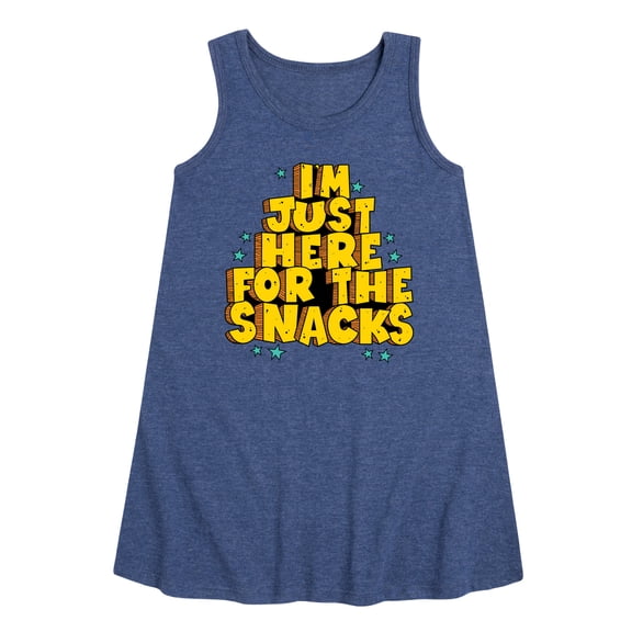 Instant Message - I'm Just Here For The Snacks - Toddler & Youth Girls A-line Dress