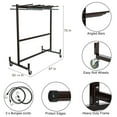 thumbnail image 4 of Hampden Furnishings Preston Table, Chair & Coat Rack Storage Cart with Checkerette Bars, 4 of 4