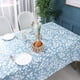 thumbnail image 3 of Mantel de vinilo con respaldo de franela, impermeable, PVC, resistente al aceite, lavable, plástico a prueba de salpicaduras, para interior y exterior (hojas azules, rectángulo de 55 x 79 pulgadas), 3 of 5