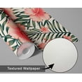 thumbnail image 6 of S4Sassy Tropical Hibiscus Floral Wallpaper- Orange Wall Covering,25" x 360" Self-Adhesive Textured Vinyl Wallpaper, Decorative Wall Wrap, Easy DIY Wall Covering For Bedroom, Living Room, 6 of 9