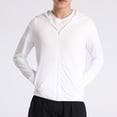 thumbnail image 5 of YLSDY Men Sun Protection Shirt Zip Up UPF 50+ Sun Hoodie Lightweight Long Sleeve Cool Hooded for Hiking Fishing Outdoor White XXXL, 5 of 7