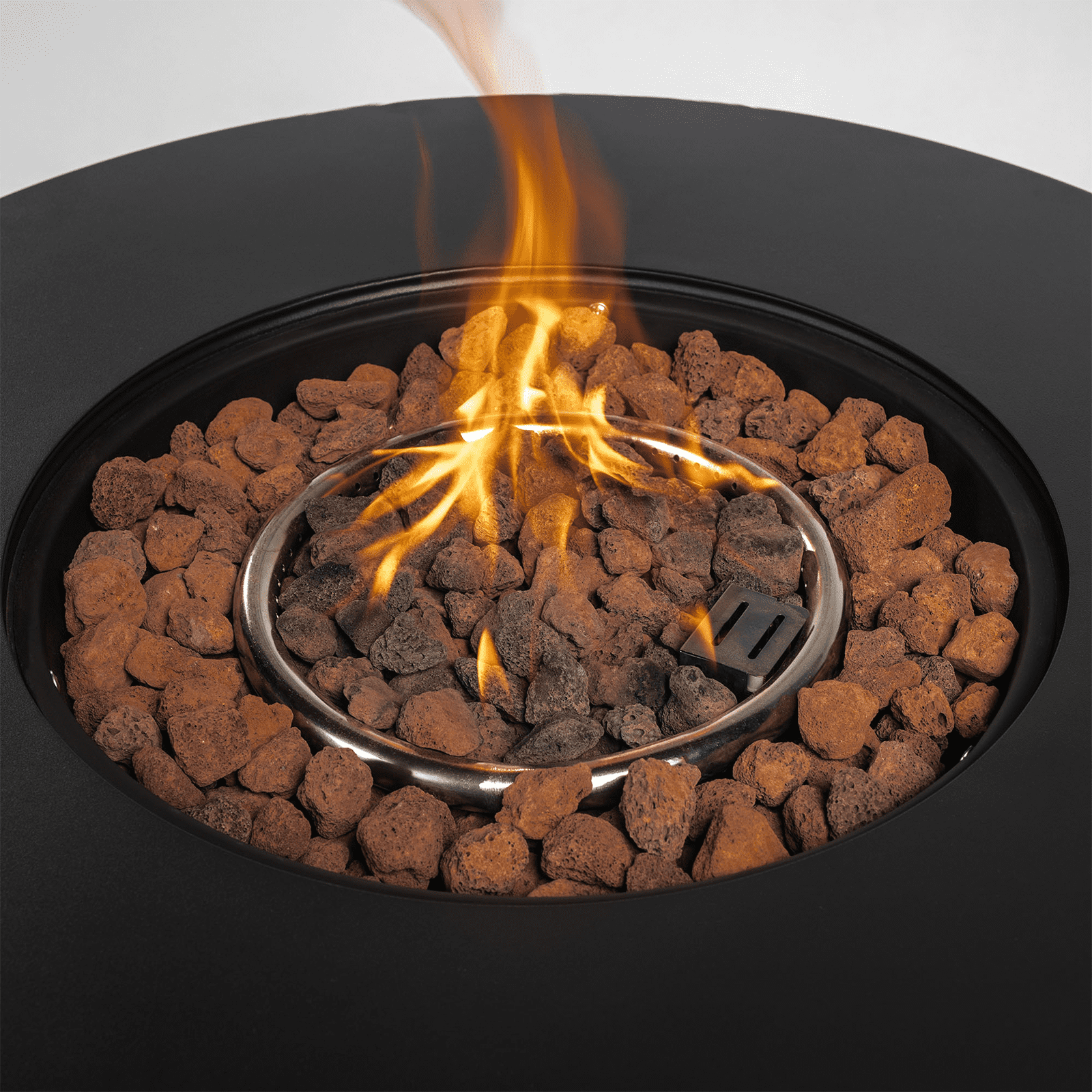 HONEY HOME 32" Round Propane Fire Pit Table, 50,000 BTU Steel Gas Fire Pit for Outdoor, Fire Table with Lid for Patio Deck Garden Backyard, Black.