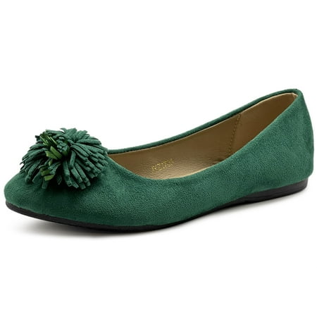 

Ollio Women s Shoes Faux Suede Flower Ribbon Ballet Flats ZM1705