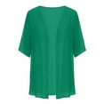thumbnail image 4 of Cmfcve Women's Chiffon Cardigans 3/4 Sleeve Open Front Sheer Kimono Cardigans Lightweight Casual Swimsuit Cover-Ups, 4 of 6