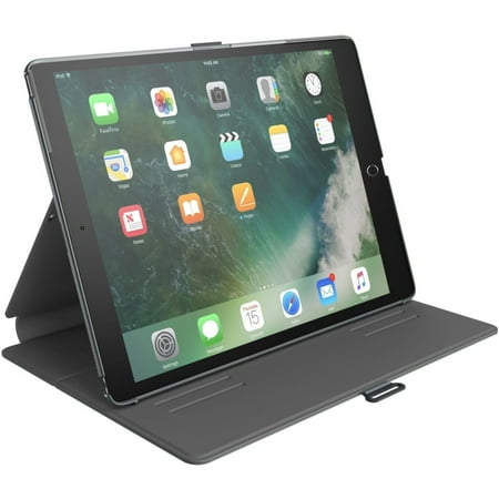 Speck Balance Folio - Flip cover for tablet - polyurethane leather - charcoal gray, stormy gray - 10.5"