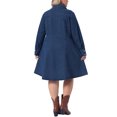 thumbnail image 3 of Agnes Orinda Women's Plus Size Denim Shirt Dress Long Sleeve Lapel Button Down Casual A-Line Midi Jean Dresses with Pockets 1X Dark Blue, 3 of 6