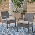 thumbnail image 4 of Grey PE Rattan Outdoor Chair / Comfortable Seating for Patio Chatting, 4 of 6