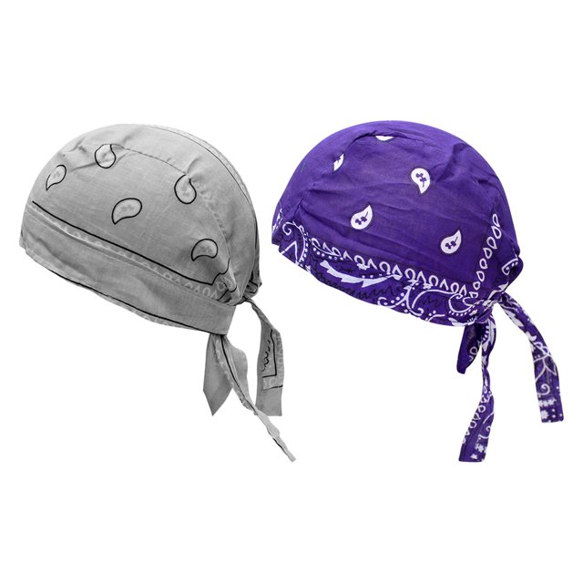 Gorro pirata para ciclismo, bandana, algodón transpirable y absorbente. Púrpura Gris Claro
