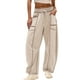 thumbnail image 1 of Pantalones deportivos Athlisan Baggy Barrel para mujer, color caqui, talla M, 1 of 4