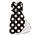 thumbnail image 3 of Feancey Summer Plus Size Dresses for Women 3/4 Sleeve Button Lapel Maxi Dress Casual Polka Dot Print Long Dresses Flowy Loose Dress with Tie Bow, 3 of 6