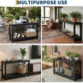 thumbnail image 2 of YUSAZENS 48 Inch 2-Shelf Console Table, Indoor Outdoor Wooden Storage Entryway Side Table Black, 2 of 8