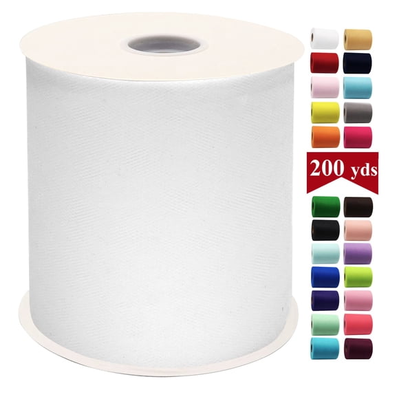 Tela IONTACH, 15 cm x 183 m, rollo de tul blanco
