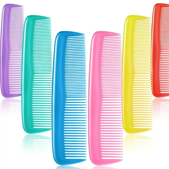 Raindrops Plastic Hair Comb Set, 12 Assorted Color Barbers Combs for Styling and Grooming