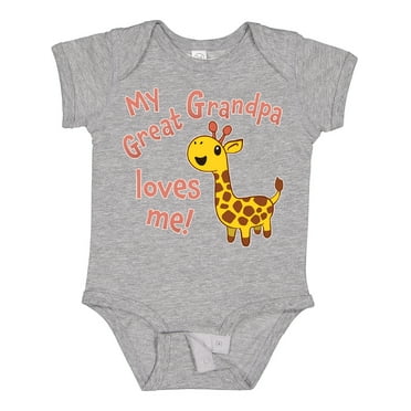 Inktastic My Great Grandpa Loves Me- Cute Giraffe Boys or Girls Baby Bodysuit