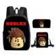thumbnail image 4 of Conjunto de tres piezas de bolso escolar Roblox con impresión 3D, juego que rodea a los estudiantes de escuela primaria y secundaria, mochila, bolso para bolígrafo, alta calidad, 4 of 4