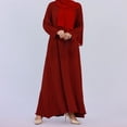 thumbnail image 3 of JBXKXYW Casual Dresses For Women Women'S Muslim Abaya Long Sleeve Arab Dubai Abaya Modern Middle Prayer Belt Eid Long Dress Womens Dresses (Wine Red,XL), 3 of 5