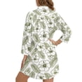 thumbnail image 6 of Renewold Swimsuit Coverup for Women Beach Cover Up Hawaii Button Down Shirt Long Sleeve Lightweight Resort Wear for Beach Vacation Seaside Beachwear, Minimal Tropical Hibiscus Leaf Print Green, XL, 6 of 7
