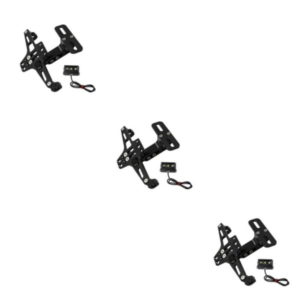 Sidaley Soporte de luz de señal de giro CNC Soporte de placa de matrícula de motocicleta ajustable Montaje de placas de marco con luz LED Type1 NO1