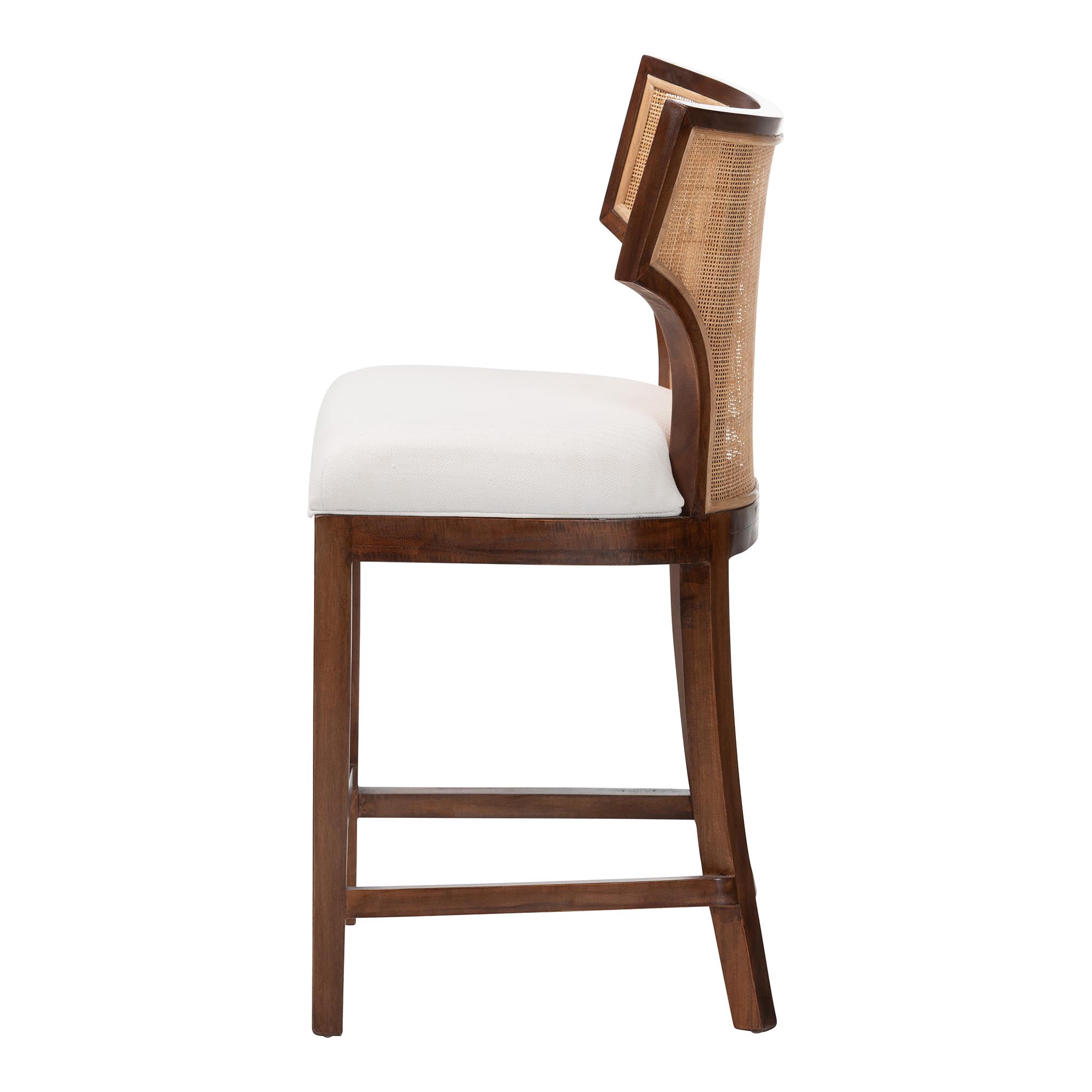 bali & pari Franco Boho Counter Stool, Counter Height, Natural Rattan