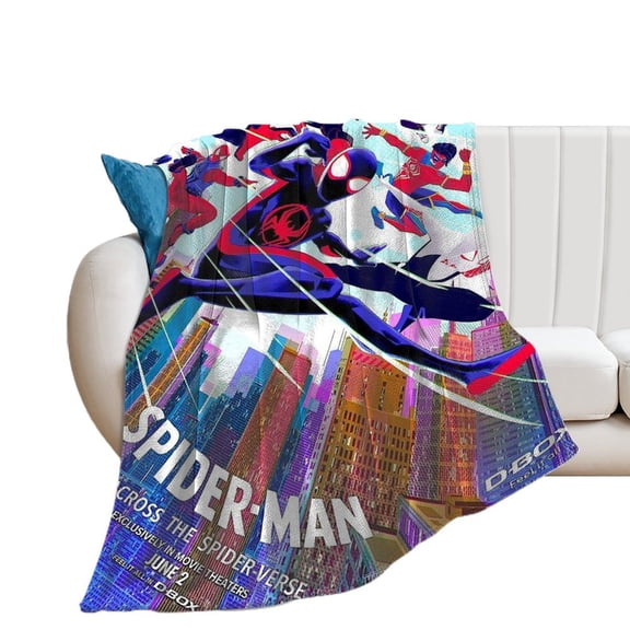Cartoon Spiderman Blanket for Kids Flannel Throw Blanket Spiderman Merch for Boys Grils