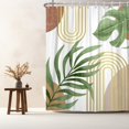 thumbnail image 6 of Boho Mid Century Shower Curtain Green Abstract Bohemian Tropical Shower Curtains for Bathroom Decor 72W x 72 L Inches Botanical Leaf Modern Minimalist Waterproof Fabric Shower Curtains, 6 of 6