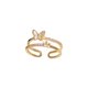 thumbnail image 1 of Anillo de Mariposa de Diamante de Doble Capa para Mujer NQ Ajustable, 1 of 4