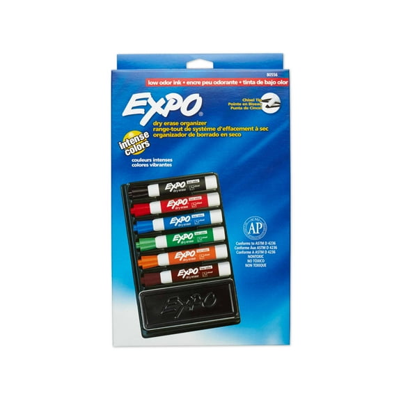 EXPO Dry-Erase Organizer Kit, Chisel Tip, Assorted Colors, 6 Count