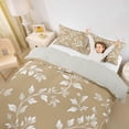 thumbnail image 2 of Erosebridal Chic Brown Queen Duvet Cover Set for Girls, Botanical Leaves Bedding, Gray Reversible, 3pcs 1 Duvet Cover and 2 Pillowcases, No Comforter, 2 of 6