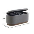 thumbnail image 3 of OakvillePark Lornwell Corduroy Lift Top Storage Bench, Gray, 3 of 9