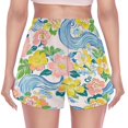 thumbnail image 3 of FORMRS Womens Swim Shorts Mesh Liner Quick Dry Casual Beach Board Bottom with Pockets, Sizes S-2XL, Blue Floral Wave, 3 of 9