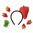 thumbnail image 4 of vlrwzc Simulated Food Hair Hoop Funny Kawaii Fruit Vegetable Headwear Novelty Strawberry Fancy Dress Hair Bands for Halloween Party, 4 of 7