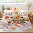 thumbnail image 3 of Flower Circle Placemats Opeonies and Orchids Bouquet Heat Resistant Dining Table Place Mats Stain Resistant, 12 X 18 Inches, Set of 4 Pink White Yellow, 3 of 3