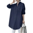 thumbnail image 5 of ZANZEA Women Casual High Low Solid Color Office Shirt Blouses, 5 of 5