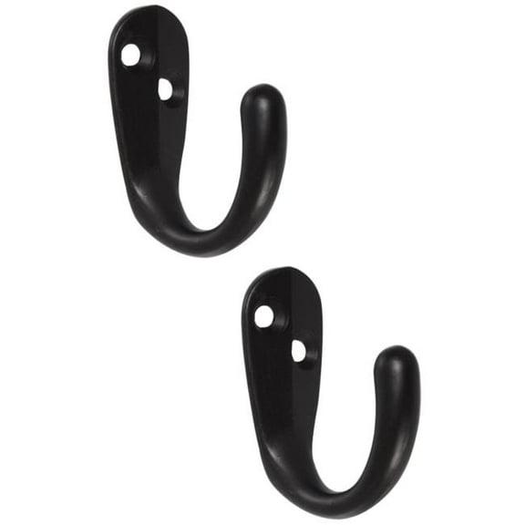 Hillman Builders Hardware 859282 Steel Clothes Hooks, Matte Black