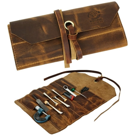 

Leather Tool Roll up Bag Wrench Pouch Chisel Tool Kit Tool Wrap Organizer Bag by Rustic Town