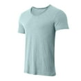thumbnail image 4 of Bcfgryg Men's V Neck T Shirt Casual Comfortable Breathable Soft Basic Tee For Daily Wear Home Outdoor Hiking Spring Summer Men's T Shirts Green XXL, 4 of 5